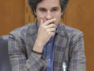 Luka Mesec (Levica) - 31.05.2022 - predstavitev kandidata za ministra za delo, družino, socialne zadeve in enake možnosti Luke Mesca pred odborom DZ za delo, družino, socialne zadeve in invalide; //FOTO: Jaka Gasar