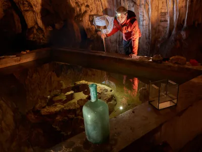 Člove&scaron;ka ribica izlegla jajčece v Postojnski jami, februar 2016<br><br>čudež, člove&scaron;ka ribica, Postojnska jama, Postojna, proteus, biolog Primož Gnezda