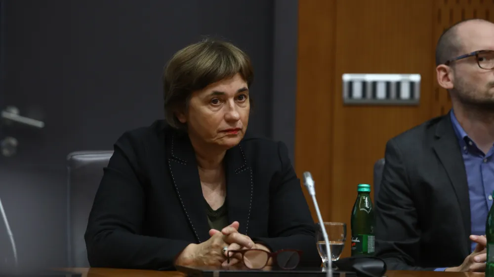 Nata&scaron;a Sukič Levica- 31.05.2022 - predstavitev kandidatke za ministrico za kulturo Aste Vrečko pred odborom DZ za kulturo //FOTO: Luka Cjuha