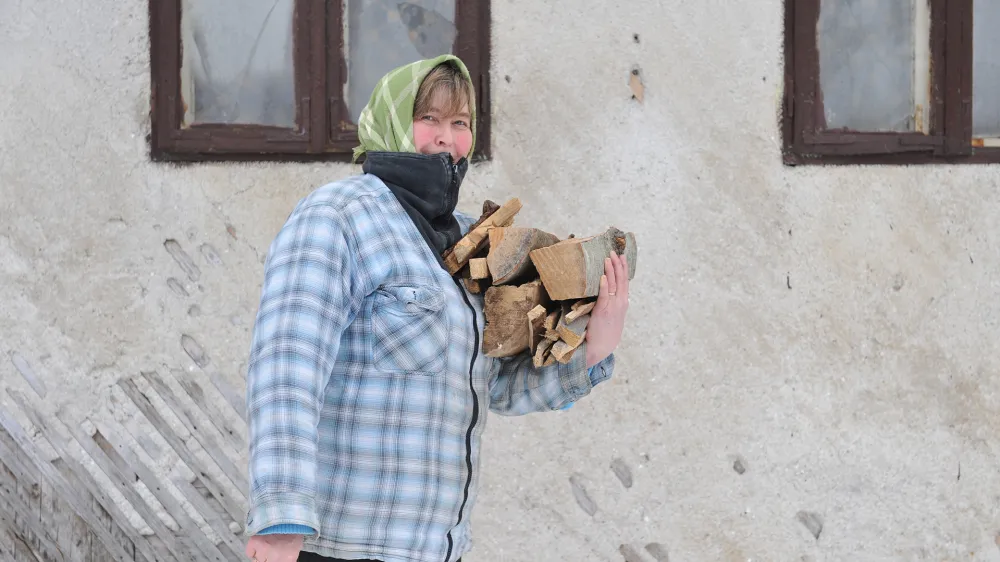babno polje, zima, mraz, drva