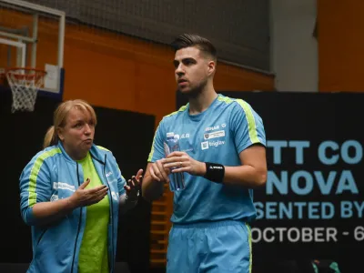 Darko Jorgić igral z Portugalcem Tiagom Apolonio - 03.11.2022 – namizni tenis – mednarodni turnir WTT Contender v Novi Gorici - odprto prvenstvo Slovenije - //FOTO: Nik Erik Neubauer