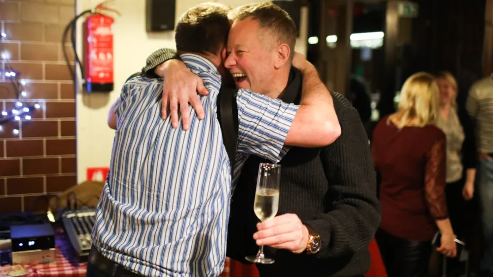 Zmagovalec Volitev v Občini Škofljica Primož Cimerman. - 04.12.2022 - Lokalne volitve 2022 - drugi krog - volitve župana //FOTO:Bojan Velikonja