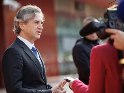 Albanija, Tirana.<br>Obisk predsednika vlade Roberta Goloba v Tirani.<br>Izjava za medije predsednika vlade Roberta Goloba.