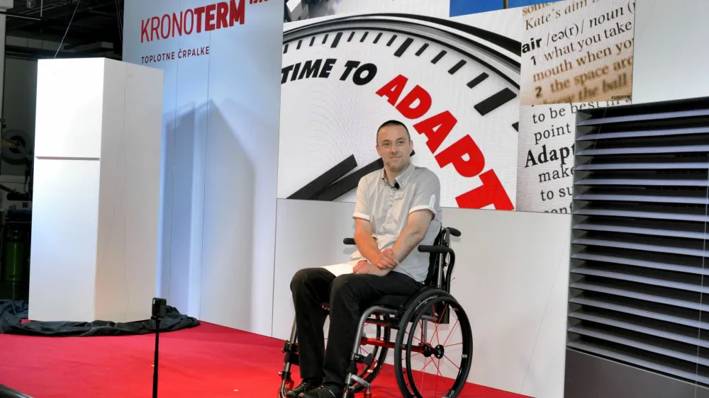 Bogdan Kronovšek, direktor podjetja Kronoterm, na predstavitvi toplotne črpalke adapt. F Kronoterm