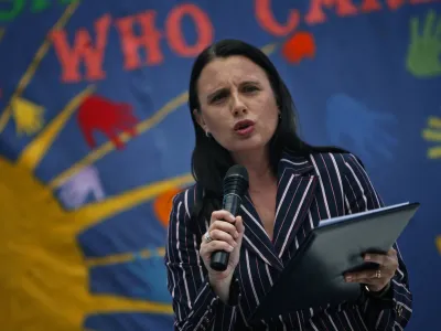 generalna direktorica direktorata za migracije in integracijo Nina Gregori - Azilni dom - Cesta v Gorice - osrednja prireditev ministrstva za notranje zadeve ob svetovnem dnevu beguncev,        /FOTO; Matej Povše