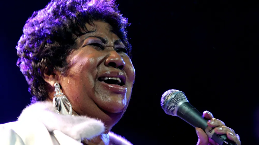 FILE - In this Nov. 21, 2008 file photo, Aretha Franklin performs at the House of Blues in Los Angeles. (AP Photo/Shea Walsh, file)