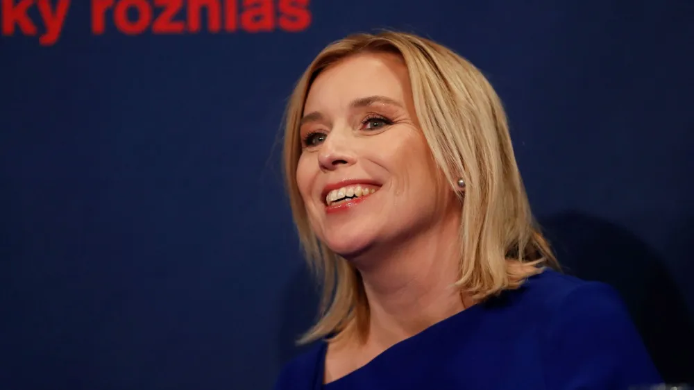 Czech presidential candidate Danuse Nerudova attends the last radio debate before the country's direct presidential election in Prague, Czech Republic, January 13, 2023. REUTERS/David W Cerny