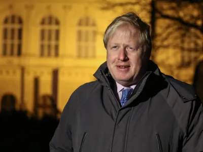 ﻿britanski zunanji minister Boris Johnson - 11.01.2017 - obisk ministra za zunanje zadeve Združenega kraljestva Velike Britanije in Severne Irske Borisa Johnsona v Sloveniji ob počastitvi 25. obletnice priznanja naše države s strani Združenega kraljestva.   //FOTO: Luka Cjuha..