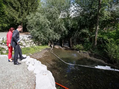 Lani je Kemis zbral 24.035 ton vseh odpadkov, od katerih jih je bilo 60 odstotkov nevarnih, 40 odstotkov pa nenevarnih. Na fotografiji: Miro Cerar, leta 2017 predsednik vlade, si ogleduje posledice požara v vrhniškem Kemisu.