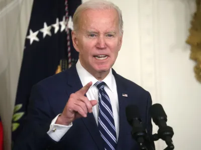 U.S. President Joe Biden delivers remarks during a reception celebrating Black History Month in the East Room at the White House in Washington, U.S., February 27, 2023. REUTERS/Leah Millis