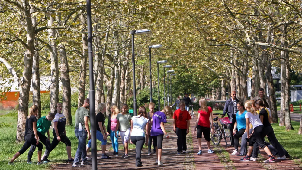 ilustrativna fotografija - študenti - dijaki - telovadba//FOTO: Tomaž Skale