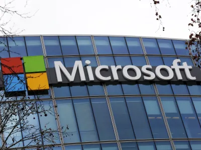 FILE - The Microsoft logo is pictured outside the headquarters in Paris, Jan. 8, 2021. British regulators have blocked Microsoft's  billion deal to buy videogame maker Activision Blizzard over worries that it would stifle competition in the cloud gaming market. (AP Photo/Thibault Camus, File)