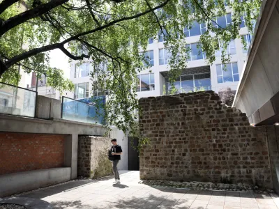 Odkritje, da je bil zaradi zasebne novogradnje porušen oziroma odrezan del rimskem zidu pri nekdanji Bukvarni, je na družbenem omrežju twitter sprožilo precej negativnih odzivov.