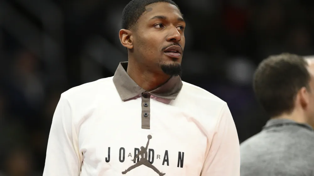 FILE - Washington Wizards guard Bradley Beal looks on during the first half of an NBA basketball game against the Boston Celtics, Tuesday, March 28, 2023, in Washington. Beal is being traded to Phoenix after the Wizards and the Suns agreed Sunday, June 18, 2023, on the first blockbuster of the offseason, a person with knowledge of the negotiations said. (AP Photo/Nick Wass, File)