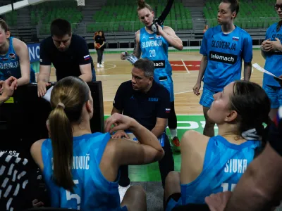 Georgios Dikaiulakos, selektor slovenske ženske košarkarske reprezentance - 08.06.2023 – ženska košarka - Slovenija: Črna gora, pripravljalna prijateljska tekma ženskih reprezentanc pred bližnjim evropskim prvenstvom v Ljubljani. //FOTO: Bojan Velikonja
