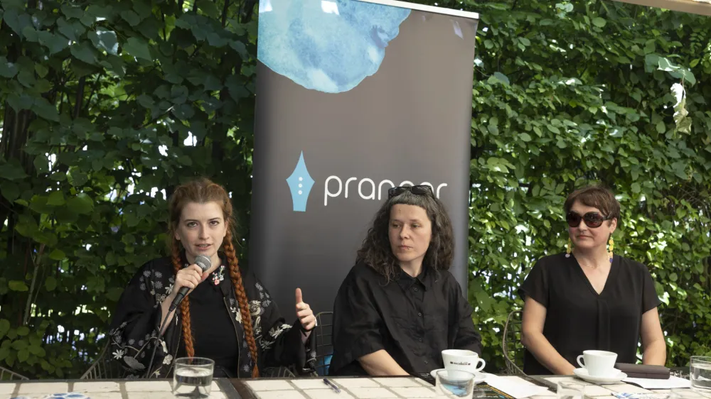 Pranger 2023: Silvija Žnidar, kritičarka, Nežka Struc, izvršna producentka in Urška P. Černe, vodja festivala