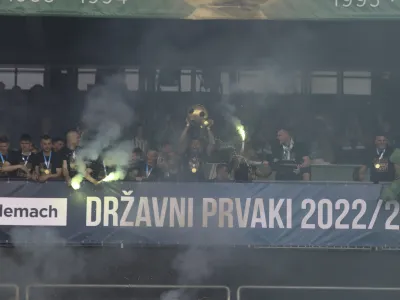 - 20.05.2023 – nogomet - Olimpija: Celje, Prva liga Telemacha, 36., zadnji krog: - nogometaši Olimpije - državni prvaki 2022/23 //FOTO: Luka Cjuha