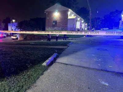 A view of the scene where a shooting took place, in Baltimore, U.S. July 2, 2023.  Baltimore Police via Twitter/Handout via REUTERS  ATTENTION EDITORS - THIS IMAGE HAS BEEN SUPPLIED BY A THIRD PARTY. NO RESALES. NO ARCHIVES. MANDATORY CREDIT.