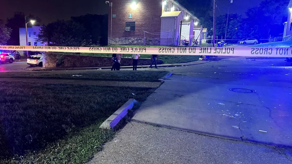 A view of the scene where a shooting took place, in Baltimore, U.S. July 2, 2023.  Baltimore Police via Twitter/Handout via REUTERS  ATTENTION EDITORS - THIS IMAGE HAS BEEN SUPPLIED BY A THIRD PARTY. NO RESALES. NO ARCHIVES. MANDATORY CREDIT.