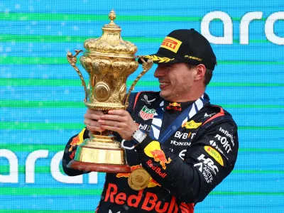 Max Verstappen je brez težav dobil dirko v Silverstonu, njegova prednost v seštevku svetovnega prvenstva pred najbližjim zasledovalcem pa je že 99 točk. Foto: Reuters