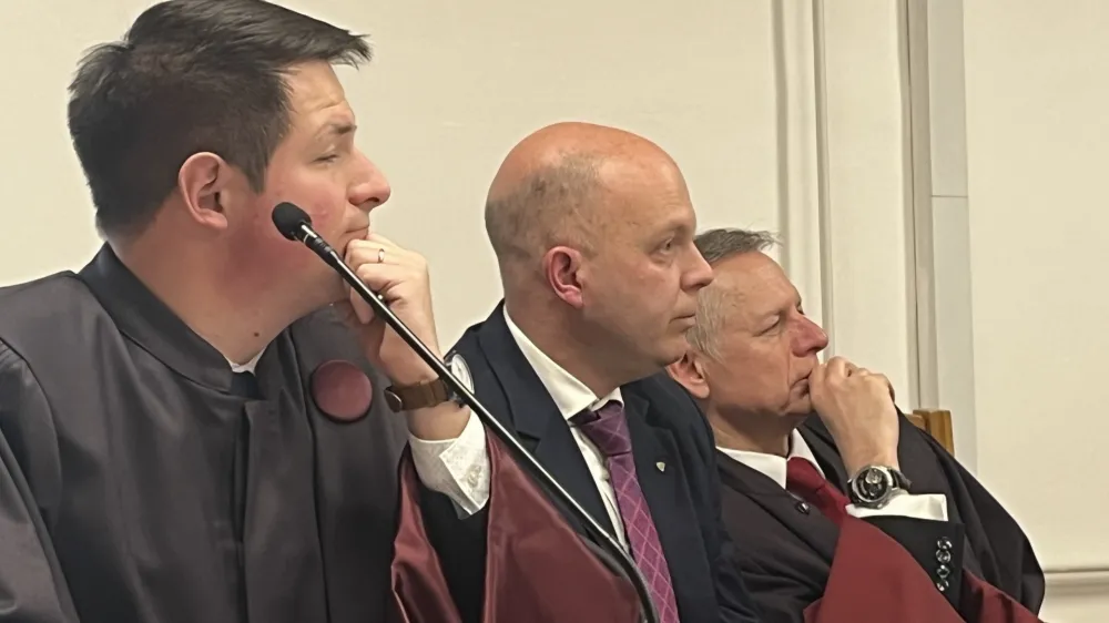 Na fotki od leve Nino Galun, Kristijan Slodnjak, Andrej Kac