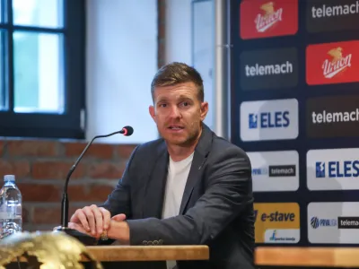 trener NK Domžale Simon Rožman- 21.07.2023 - Nogometna zveza Slovenije – novinarska konferenca NZS pred 33. sezono Prva liga Telemacha, na kateri je pričakovanja in cilje predstavilo vseh deset prvoligaških trenerjev; - nogometni trenerji - //FOTO: Bojan Velikonja