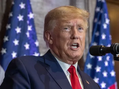 FILE - Former President Donald Trump speaks at a campaign event at the South Carolina Statehouse, Jan. 28, 2023, in Columbia, S.C. (AP Photo/Alex Brandon, File)