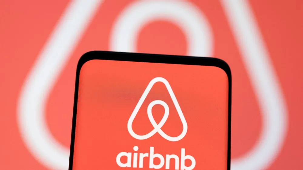 FILE PHOTO: Airbnb logo is seen displayed in this illustration taken, May 3, 2022. REUTERS/Dado Ruvic/Illustration/File Photo