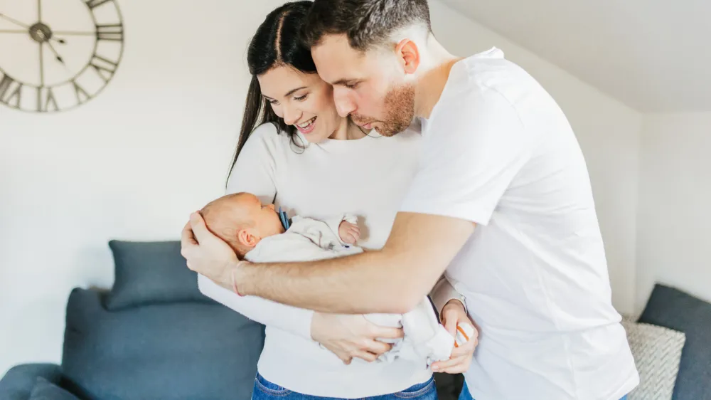 Marcelova starša Tjaša Strgar in Alen Balažič