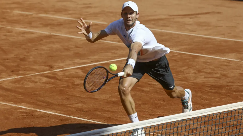 Blaž Rola- 16.09.2023 – tenis moški – Slovenija: Luksemburg, dvoboj v drugi evro-afriški skupini, Davisov pokal, II. svetovna skupina //FOTO: Luka Cjuha