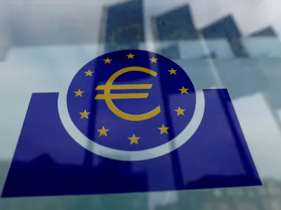 FILE PHOTO: The European Central Bank (ECB) logo in Frankfurt, Germany, January 23, 2020. REUTERS/Ralph Orlowski/File Photo