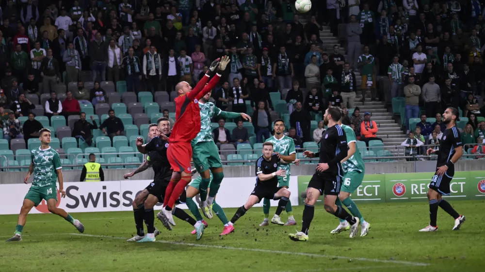 - 05.10.2023 &ndash; nogomet - Olimpija Ljubljana: Slovan Bratislava, konferenčna liga, skupinski del, 2. krog: skupina A: //FOTO: Nik Erik Neubauer