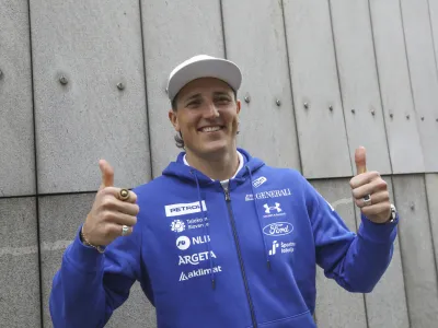 Štefan Hadalin- 05.10.2023 - Smučarska zveza Slovenije (SZS) - uradna predstavitev smučarskih reprezentanc pred zimsko sezono 2023/24. //FOTO: Luka Cjuha