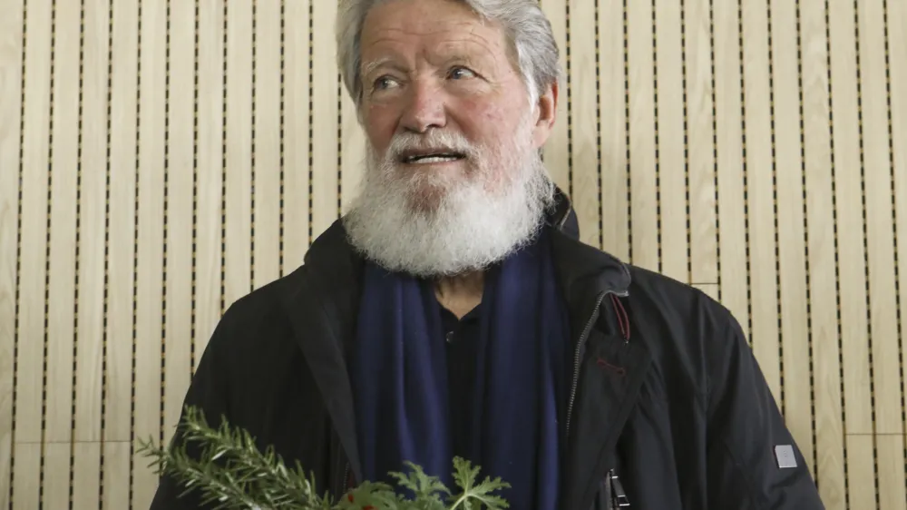 Pedro Opeka- 28.11.2023 - izjava za medije slovenskega misijonarja Pedra Opeke ob prihodu v Slovenijo s predstavitvijo programa obiska misijonarja v Sloveniji; //FOTO: Luka Cjuha