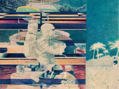 Uro&scaron; Weinberger: Blue Haven (2023, olje na platnu, 250 &times; 294 cm) Foto: arhiv umetnika