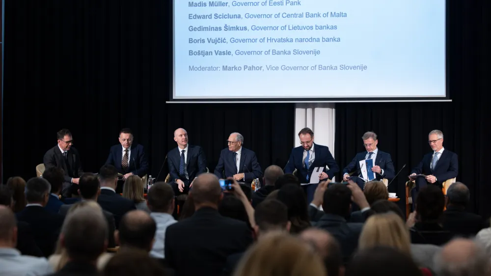 Ljubljana, GH Union.<br>Dogodek v organizaciji Banke Slovenije z naslovom Digitalni evro: ko gotovina sreca tehnologijo.