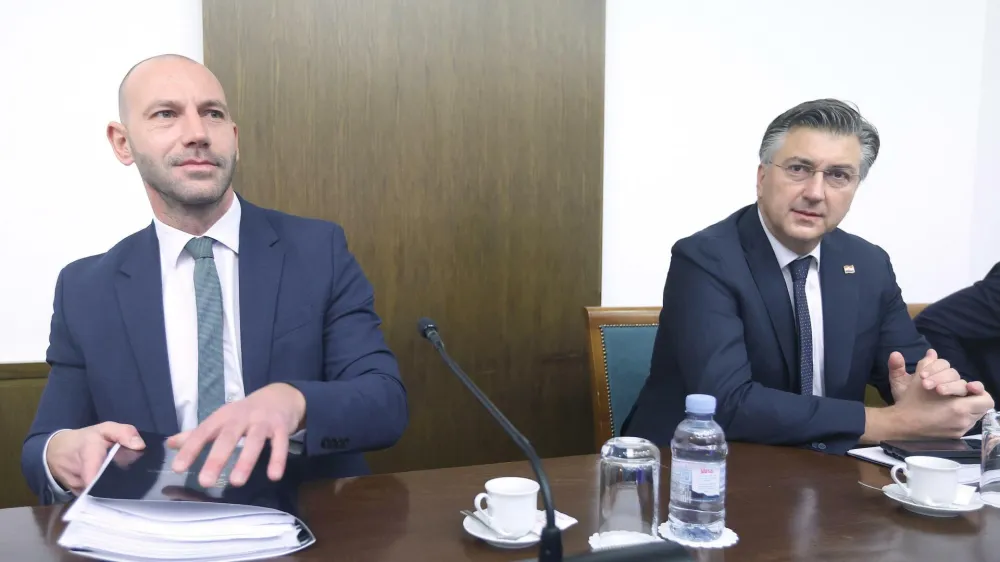 20.12.2023., Zagreb - U Saboru je pocela zajednicka sjednica Odbora za gospodarstvo i Odbora za zastitu okolisa i prirode na kojoj premijer Plenkovic predstavlja Damira Habijana kao novog ministra gospodarstva.<br> Photo: Patrik Macek/PIXSELL