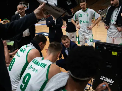 - trener Krke Gašper Okorn,- 16.12.2023 - košarka - Cedevita Olimpija: Krka, liga Aba, 12. krog://FOTO:Bojan Velikonja