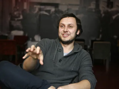 Srečko Horvat, hrvaški filozof, publicist in prevajalec. kolumnist Večernji list in umetniški direktor Subversive Film Festivala//FOTO: Tomaž SkaleOPOMBA: ZA OBJAVO V PRILOGI – DNEVNIKOV OBJEKTIV - INTERVJU 2012