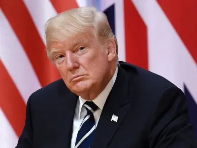 FILED - 07 July 2017, Hamburg: Then US President Donald Trump attends a meeting on the sidelines of the G20 summit. Photo: Bernd von Jutrczenka/dpa