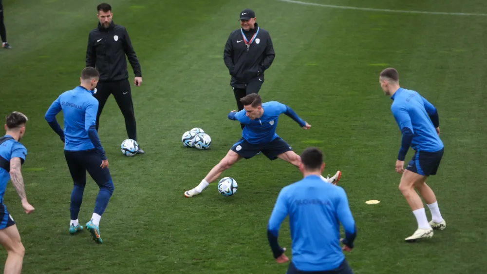 - 18.03.2024. Trening Slovenske nogometne reprezentance pred prijateljsko tekmo Portugalsko ob pripravah na Evropsko prvenstvo v Nemčiji 2024. Foto: Bojan Velikonja