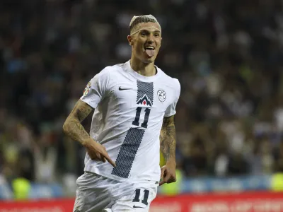 Benjamin Šeško- 14.10.2023 – nogomet - Slovenija – Finska, kvalifikacije za EP 2024, 7. krog:skupina H //FOTO: Luka Cjuha