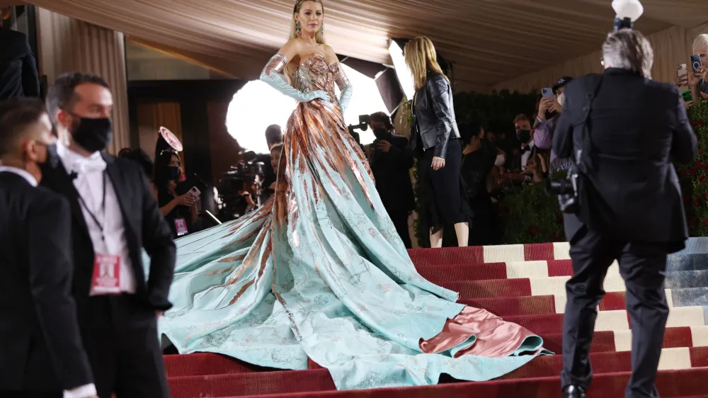 Blake Lively arrives at the In America: An Anthology of Fashion themed Met Gala at the Metropolitan Museum of Art in New York City, New York, U.S., May 2, 2022. REUTERS/Andrew Kelly