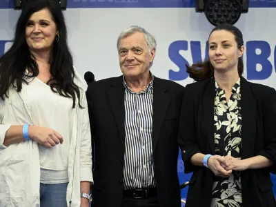 Gibanje SvobodaIrena JovevaJanja SlugaAleksander Merlo- 6.04.2024 – 1. festival SVOBODE, Zbilje.  //FOTO: Nik Erik Neubauer