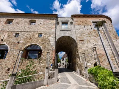 Ljubljana, Slovenia - June 27, 2023: The castle of Ljubljana is the biggest one and the most-visited of the castles in Slovenia's capital city. Ljubljana Castle (Slovene: Ljubljanski grad)