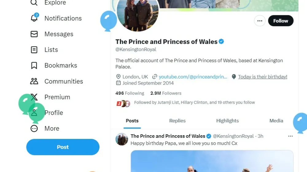 Princ praznuje tudi na omrežjih.