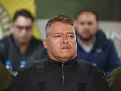 Bolivian General Juan Jose Zuniga is presented following his arrest by the authorities for a coup attempt in La Paz, Bolivia June 26, 2024. REUTERS/Claudia Morales