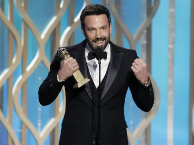 This image released by NBC shows Ben Affleck with his award for best director for "Argo" during the 70th Annual Golden Globe Awards at the Beverly Hilton Hotel on Jan. 13, 2013, in Beverly Hills, Calif. (AP Photo/NBC, Paul Drinkwater)