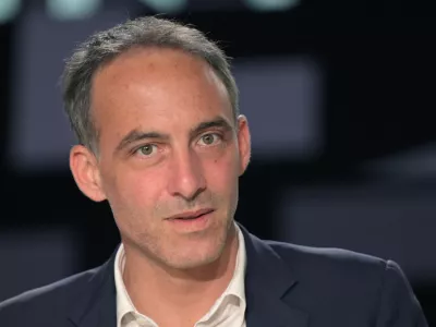 European MP Raphael Glucksmann looks on prior to the TV show "L'Evenement" broadcasted on French TV channel France 2 in Paris, France on July 4, 2024, ahead of the second round of the legislative elections. Photo by Bertrand Guay/Pool/ABACAPRESS.COM