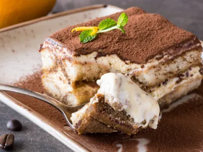 ﻿Italian Dessert Tiramisu with Mascarpone Cheese and Espresso Coffee
